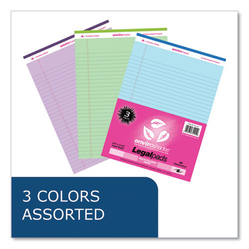 Roaring Spring Enviroshades Legal Notepads 40 Assorted 8.5x11.75 Sheets 54 Notepads/Case
