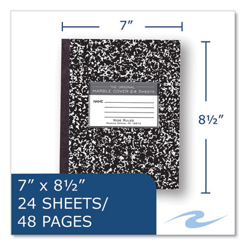 Roaring Spring Flexible Cover Composition Notebook Wide/legal Rule Black Marble Cover (100) 8.5x7 Sheet 144/ct Ships In 4-6 Bus Days