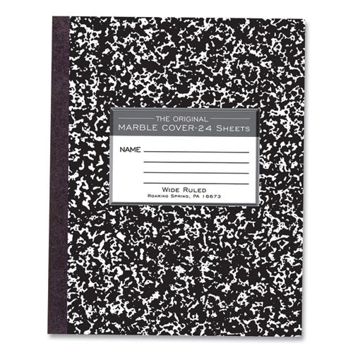 Roaring Spring Flexible Cover Composition Notebook Wide/legal Rule Black Marble Cover (100) 8.5x7 Sheet 144/ct Ships In 4-6 Bus Days