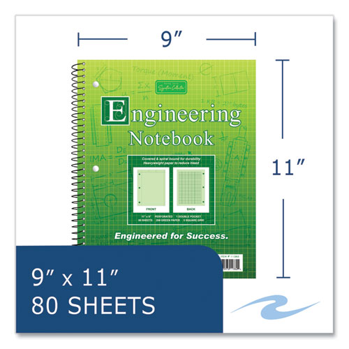 Roaring Spring Wirebound Engineering Notebook 20 Lb Paper Stock Green Cover 80-green 11x8.5 Sheets 24/ct