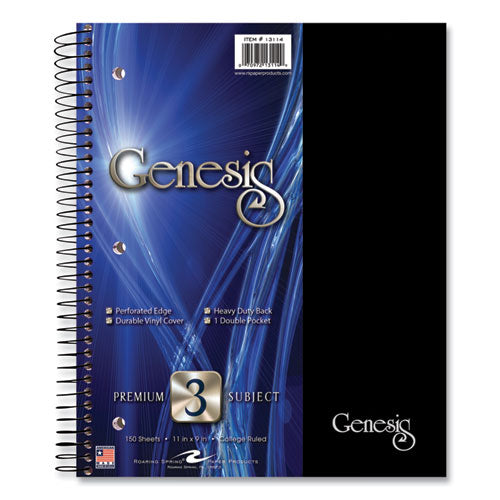 Roaring Spring Genesis Notebook 3-subject Medium/college Rule Randomly Asst Cover Color (150) 11x9 Sheets 12/ct Ships In 4-6 Bus Days
