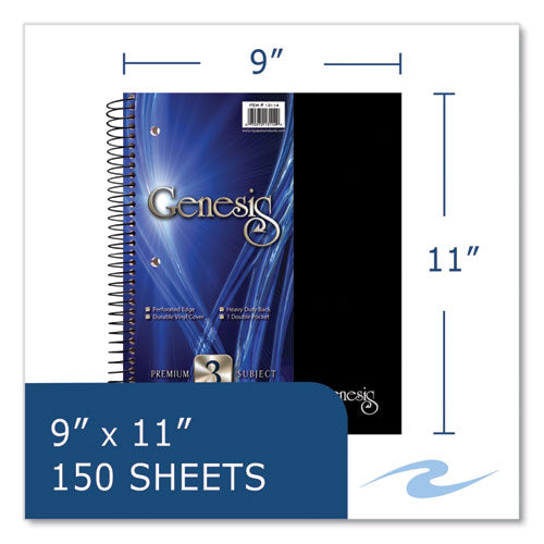 Roaring Spring Genesis Notebook 3-subject Medium/college Rule Randomly Asst Cover Color (150) 11x9 Sheets 12/ct Ships In 4-6 Bus Days