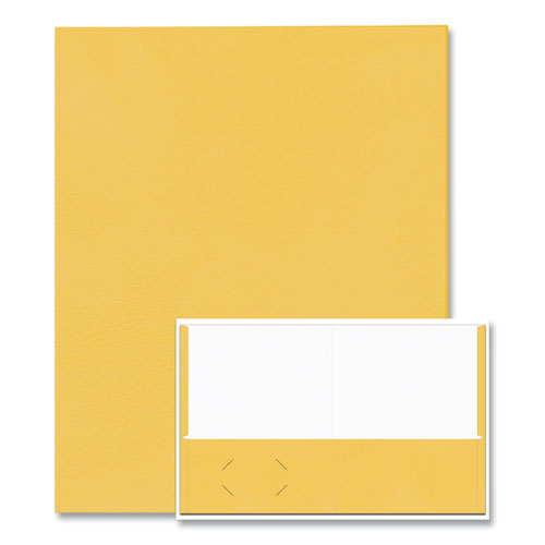 Roaring Spring Pocket Folder 0.5" Capacity 11x8.5 Gold 25/box 10 Boxes/Case