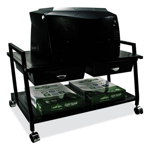 Vertiflex Underdesk Machine Stand With Drawers 25.3wx15.8dx15.4h Black