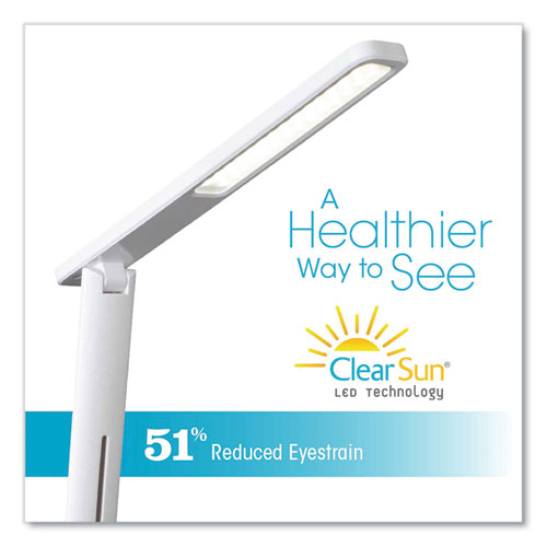 OttLite Wellness Series Slimline Led Desk Lamp 5" To 20.25" High White