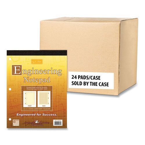 Roaring Spring Covered Engineering Pad 5 Sq/in Quadrille Rule 80 Buff 8.5x11 Sheets 24/Case