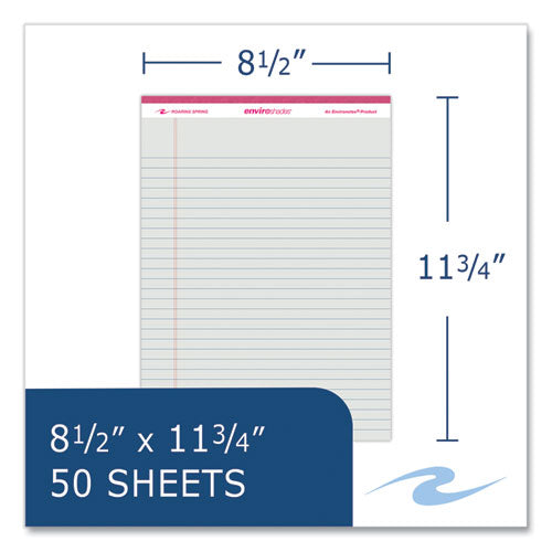 Roaring Spring Enviroshades Legal Notepads 50 Assorted 8.5x11.75 Sheets 36 Notepads/Case