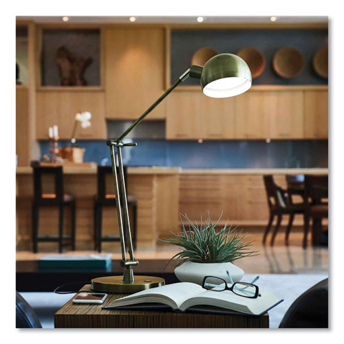 OttLite Wellness Series Refine Led Desk Lamp 27" High Antiqued Brass