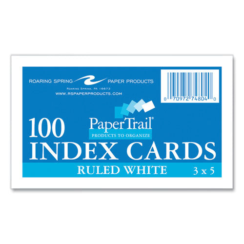 Roaring Spring White Index Cards Narrow Ruled 3x5 White 100 Cards/pack 36/Case