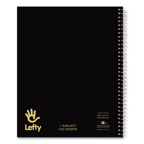 Roaring Spring Lefty Notebook 1-subject Wide/legal Rule Assorted Cover Colors (100) 10.5x8.5 Sheets 24/ct