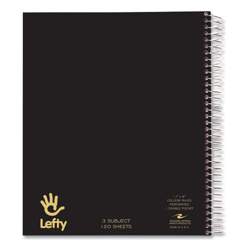 Roaring Spring Lefty Notebook 3-subject Medium/college Rule Asst Cover Color (120) 11x9 Sheet 24/ct