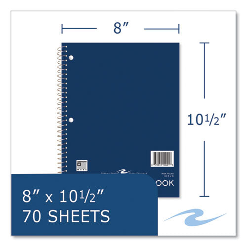 Roaring Spring Subject Wirebound Promo Notebook 1-subject Wide/legal Rule Asst Cover (70) 10.5x8 Sheets 24/ct Ships In 4-6 Bus Days