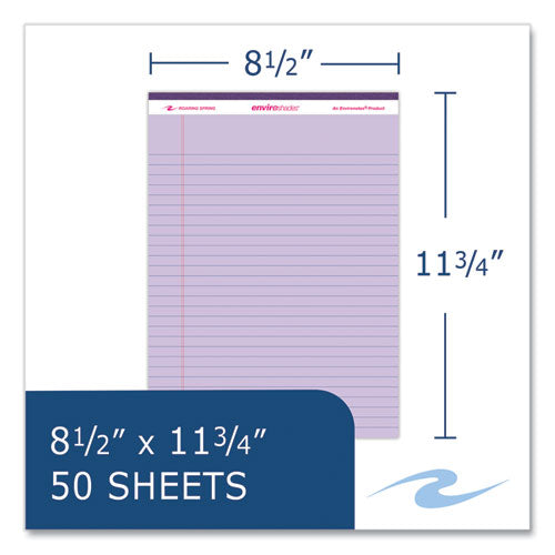 Roaring Spring Enviroshades Legal Notepads 50 Orchid 8.5x11.75 Sheets 72 Notepads/Case