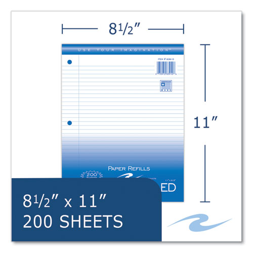 Roaring Spring Loose Leaf Paper 8.5x11 3-hole Punched College Rule White 200 Sheets/pack 24 Packs/Case