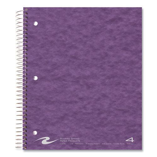 Roaring Spring Subject Wirebound Notebook 4-subject Med/college Rule Randomly Asst Cover (200) 11x9 Sheets 12/ct Ships In 4-6 Bus Days