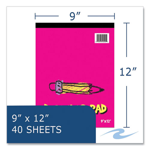 Roaring Spring Kids Drawing Pad 40 White 9x12 Sheets 12/Case