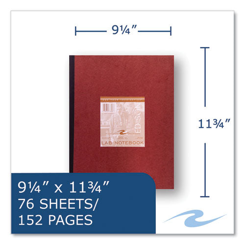 Roaring Spring Lab And Science Numbered Notebook Quadrille Rule (4 Sq/in) Red Cover (76) 11.75x9.25 Sheets 24/ctships In 4-6 Bus Days