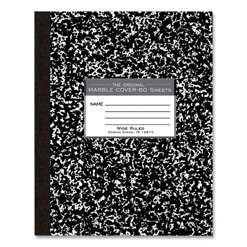 Roaring Spring Flexible Cover Composition Notebook Wide/legal Rule Black Marble Cover (60) 10x8 Sheet 72/ct Ships In 4-6 Bus Days