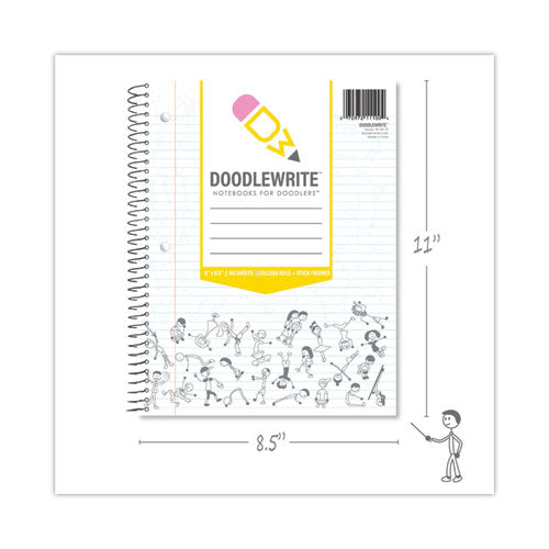 Roaring Spring Doodlewrite Notebooks 1-subject Medium/college Rule White Cover (60) Sheets 24/Case