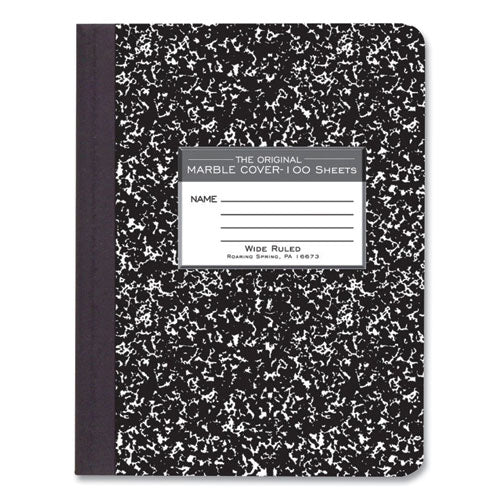 Roaring Spring Hardcover Marble Composition Book Wide/legal Rule Black Marble Cover (100) 9.75x7.5 Sheet 12/ct Ships In 4-6 Bus Days