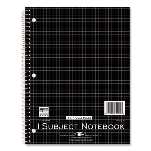 Roaring Spring Subject Wirebound Promo Notebook 1-subject 4 Sq/in Quad Rule Asst Cover (100) 10.5x8 Sheets 24/ct Ships In 4-6 Bus Days