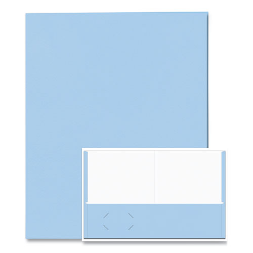 Roaring Spring Pocket Folder 0.5" Capacity 11x8.5 Light Blue 25/box 10 Boxes/Case