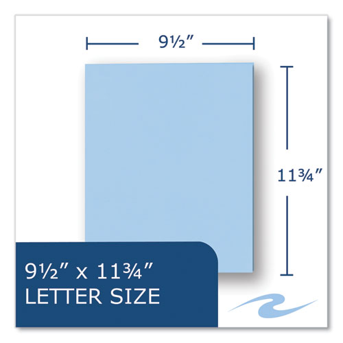 Roaring Spring Pocket Folder 0.5" Capacity 11x8.5 Light Blue 25/box 10 Boxes/Case
