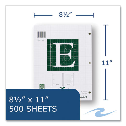 Roaring Spring Engineer Filler Paper 3-hole Frame Format/quad Rule (5 Sq/in 1 Sq/in) 500 Sheets/pk 5/Case