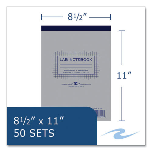 Roaring Spring Lab And Science Carbonless Notebook Quad Rule (4 Sq/in) Gray Cover (100) 8.5x11 Sheets 24/ctships In 4-6 Business Days