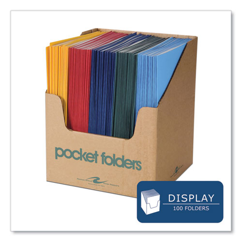 Roaring Spring Pocket Folder 0.5" Capacity 11x8.5 Assorted Colors 100/Case