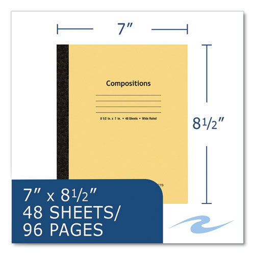 Roaring Spring Flexible Cover Composition Notebook Wide/legal Rule Manila Cover (48) 8.5x7 Sheets 72/ct