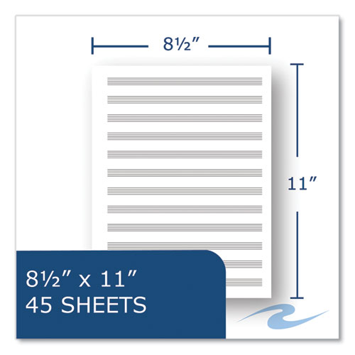 Roaring Spring Music Notebook Music Transcription Format White Cover (32) 11x8.5 Sheets 24/Case