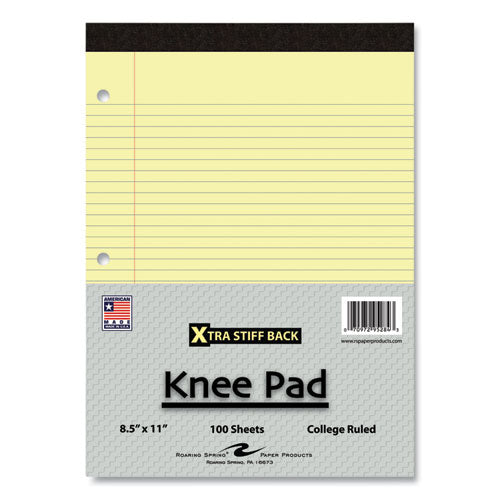 Roaring Spring Stiff-back Pad Medium/college Rule 100 Canary 8.5x11 Sheets 36/Case