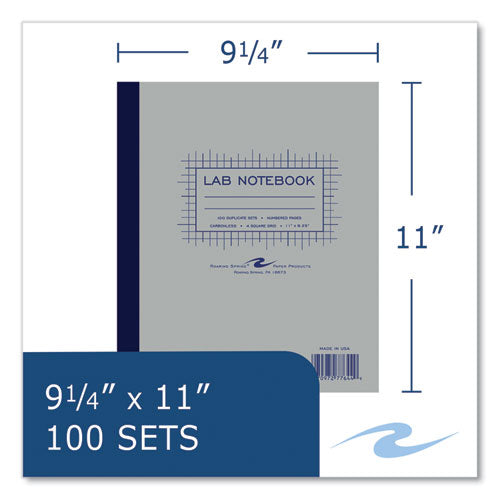 Roaring Spring Lab And Science Carbonless Notebook Quad Rule (4 Sq/in) Gray Cover (200) 11x9.25 Sheets 5/ctships In 4-6 Business Days
