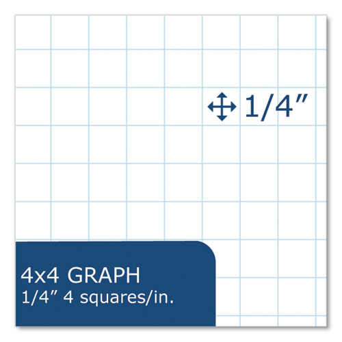Roaring Spring Gummed Pad 4 Sq/in Quadrille Rule 50 White 8.5x11 Sheets 72/Case