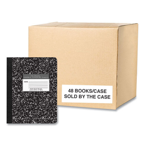 Roaring Spring Hardcover Composition Book Quadrille 5 Sq/in Rule Black Marble Cover (80) 9.75x7.5 Sheet 48/ct Ships In 4-6 Bus Days