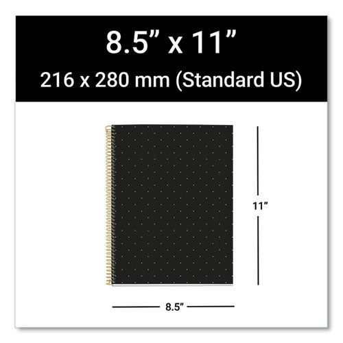 Roaring Spring Mr M Fashion Notebook 4-subject Med/college Rule Black Dots Cover (120) 11x8.5 Sheets 5/ct