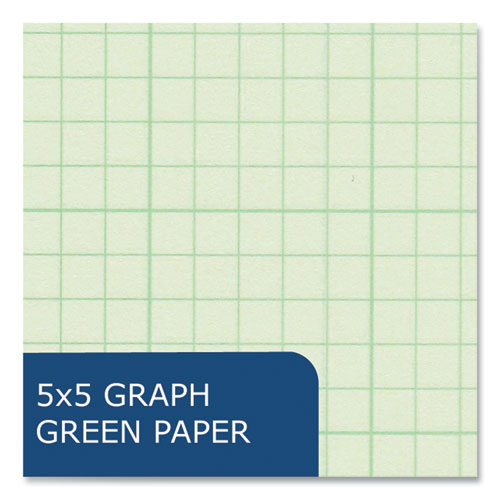 Roaring Spring Engineer Pad (0.5" Margins) Quad Rule (5 Sq/in 1 Sq/in) 200 Lt Green 8.5x11 Sheets/pad 12/ct