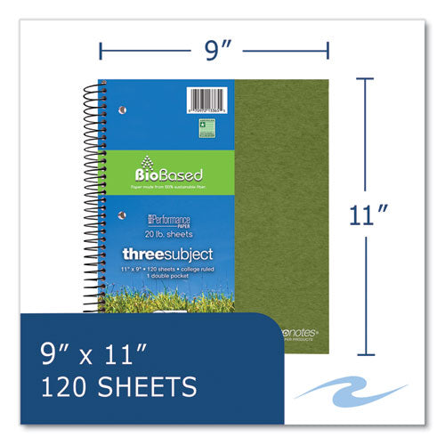 Roaring Spring Earthtones Biobased  3 Subject Notebook Med/college Rule Random Asst Covers (120) 11x9 Sheets 24/ctships In 4-6 Bus Days