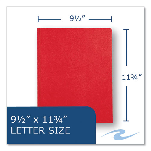 Roaring Spring Pocket Folder With 3 Fasteners 0.5" Capacity 11x8.5 Red 25/box 10 Boxes/Case