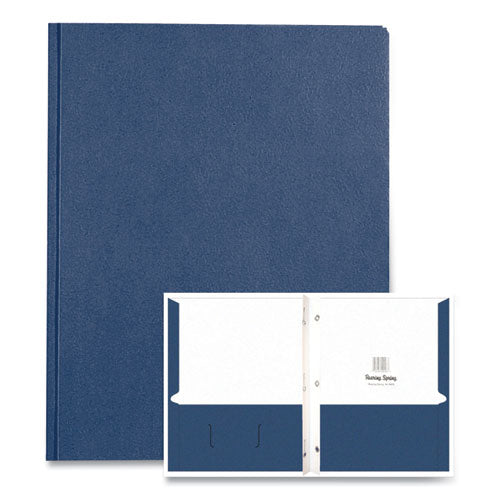 Roaring Spring Pocket Folder With 3 Fasteners 0.5" Capacity 11x8.5 Dark Blue 25/box 10 Boxes/Case