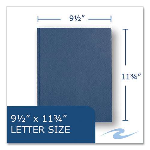 Roaring Spring Pocket Folder With 3 Fasteners 0.5" Capacity 11x8.5 Dark Blue 25/box 10 Boxes/Case