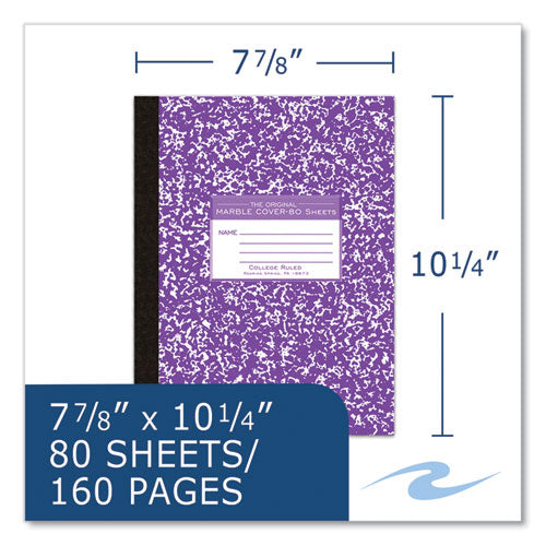 Roaring Spring Flexible Cover Marble Composition Book Med/college Rule Asst Cover (80) 10.25x7.88 Sheet 48/ct Ships In 4-6 Bus Days