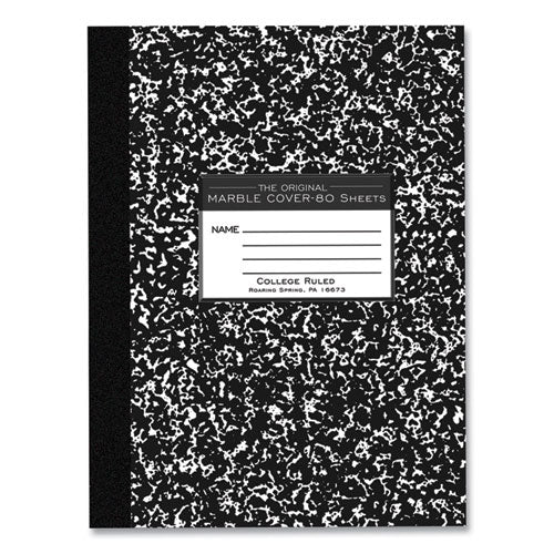 Roaring Spring Flexible Cover Composition Book Med/college Rule Black Marble Cover (80) 10.25x7.88 Sheet 48/ct Ships In 4-6 Bus Days