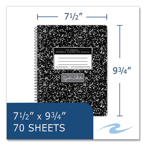 Roaring Spring Spring Signature Composition Book Med/college Rule Black Marble Cover (70) 9.75x7.5 Sheet 24/ct Ships In 4-6 Bus Days