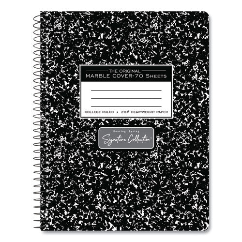 Roaring Spring Spring Signature Composition Book Med/college Rule Black Marble Cover (70) 9.75x7.5 Sheet 24/ct Ships In 4-6 Bus Days