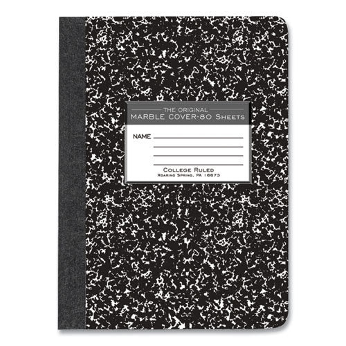 Roaring Spring Hardcover Marble Composition Book Med/college Rule Black Marble Cover (80) 9.75x7.5 Sheet 48/ct Ships In 4-6 Bus Days