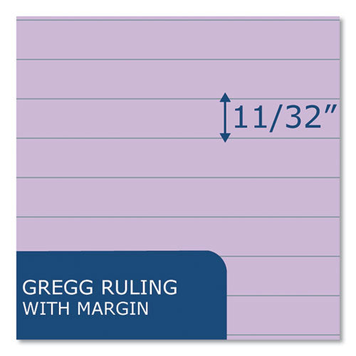 Roaring Spring Enviroshades Steno Pad Gregg Rule White Cover 80 Orchid 6x9 Sheets 24 Pads/Case