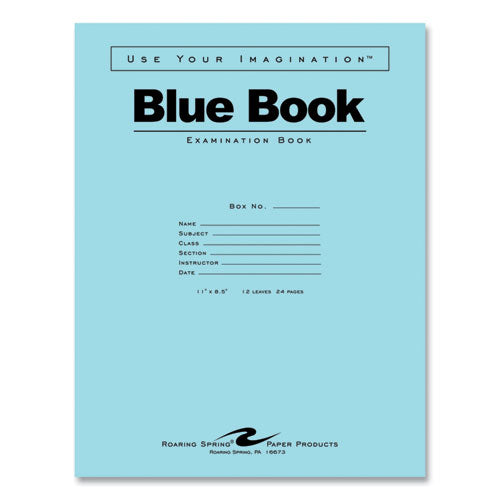 Roaring Spring Examination Blue Book Wide/legal Rule Blue Cover (12) 11x8.5 Sheets 300/Case