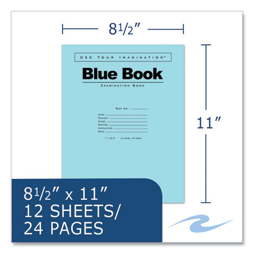 Roaring Spring Examination Blue Book Wide/legal Rule Blue Cover (12) 11x8.5 Sheets 300/Case